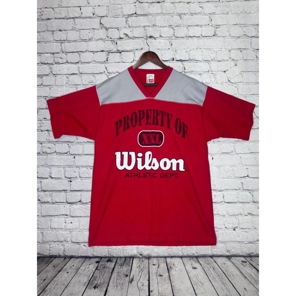 Wilson Athletic Dept. Red Graphic T-Shirt Men's XXL Property Of‎